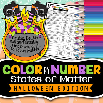 Halloween Science Activity - States of Matter Color By Number by Morpho