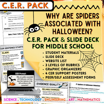 Preview of Halloween Science CER Middle School Set: Why Do We See More Spiders During Fall?