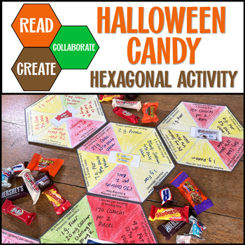 Preview of Halloween Food Science Candy Nutrition Comparison Hexagonal Thinking Activity