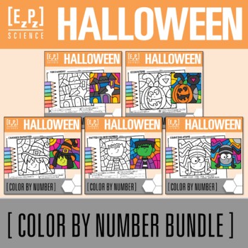 Preview of Halloween Science Color by Number Activity Bundle