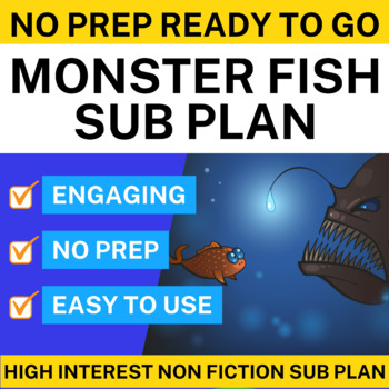 Preview of Emergency Science Sub Plan Reading Comprehension Passage Monster Fish