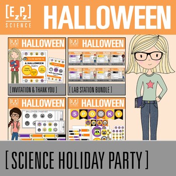 Preview of Halloween Science Lab Stations, Celebration and Decor Bundle
