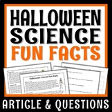 Halloween Science Reading Article and Questions Fun Facts 