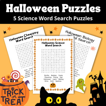 Halloween Science Themed Word Search Puzzles Mindfulness | TPT