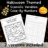 Halloween Scientific Variables Science Review Color-By-Numbers