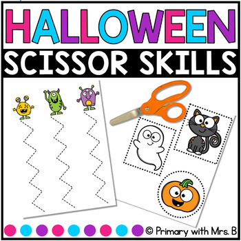 Preview of Halloween Scissor Skills | Kindergarten Cutting Practice