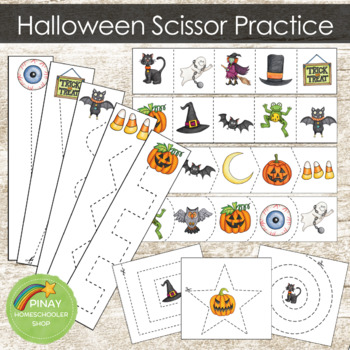 Preview of Halloween Scissor Skills Cutting Strips