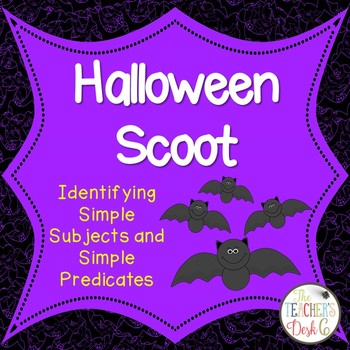 Preview of Halloween Scoot Identifying Simple Subjects and Predicates