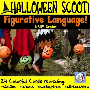 Preview of Halloween Scoot for Figurative Language (3rd-5th Grades)