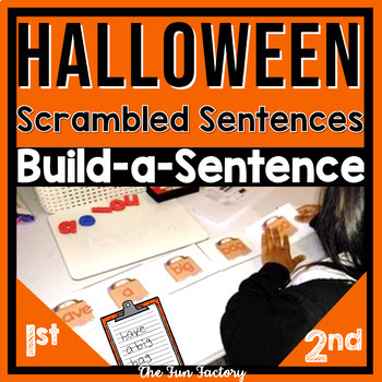 Preview of Halloween Scrambled Sentences - Build a Sentence - Reading Comprehension