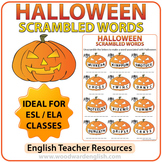 Halloween Scrambled Words Worksheet in English