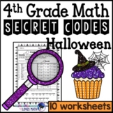 Halloween Secret Code Math Worksheets 4th Grade Common Core