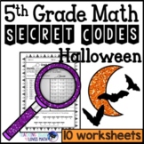 Halloween Secret Code Math Worksheets 5th Grade Common Core