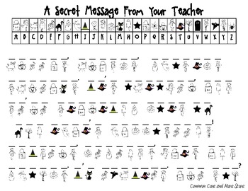 Preview of Halloween Secret Message From Your Teacher (Decoding) October