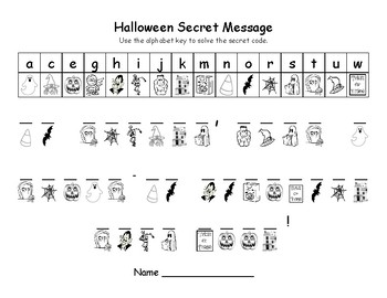 Halloween Secret Message Homework by Jessica Scott | TpT