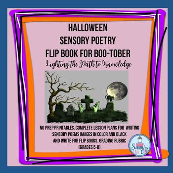 Preview of Halloween Sensory Poetry Flip Book for Boo-tober