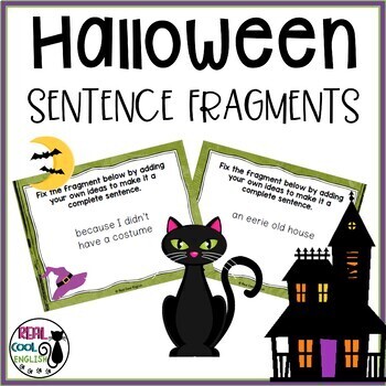 Preview of Halloween Sentence Fragments Practice | Halloween Writing and Editing Activity