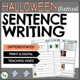 Halloween Sentence Writing Differentiated Activities Digit
