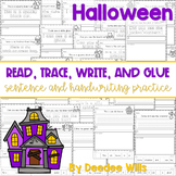 Halloween Sentence Writing Practice - Read, Trace, Glue, and Draw