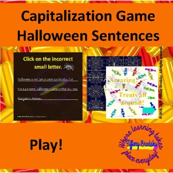 Preview of Halloween Sentences Capitalization Game w/ Religious and/or Historical Sentences