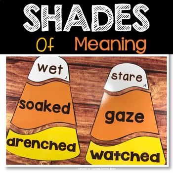 Preview of Halloween Shades of Meaning 2nd Grade October ELA Center Synonyms Fun Activity