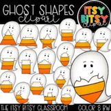 Halloween Clipart 2D Shapes Ghosts holding Candy Corn Shapes