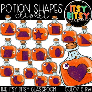 Preview of Halloween Clipart 2D Shapes Halloween Potion Bottles
