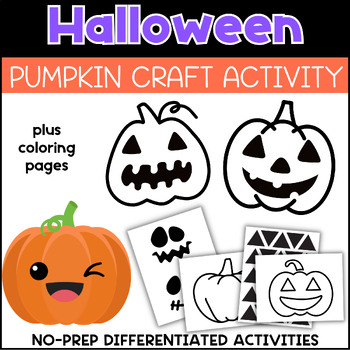Preview of Halloween Shape Craft | Jack-O-Lantern Pumpkin Craft | Fall Craft Activities