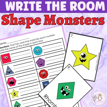 Preview of Shape Monsters Write the Room