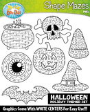 Halloween Shaped Mazes Clipart Set {Zip-A-Dee-Doo-Dah Designs}