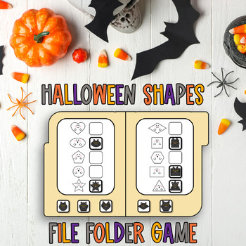 Preview of Halloween Shapes File Folder Game