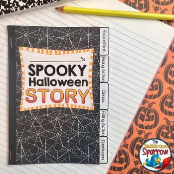 Preview of Halloween Writing Short Story INTERACTIVE NOTEBOOK Flip Book