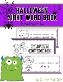 Preview of Halloween Sight Word Book; I, See, Can, A: Kindergarten-FREE
