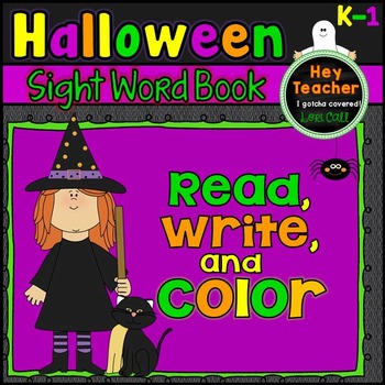 Preview of Halloween Sight Word Coloring Book (Kindergarten & First Grade)