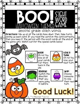 Halloween Sight Word Game by The Mountain Teacher | TpT