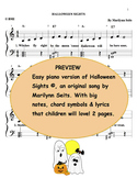Halloween Sights: Halloween song arranged for piano  & voice.