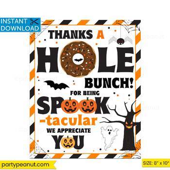 Halloween Sign, Donut Sign, Teacher Appreciation, Staff Apprecation ...