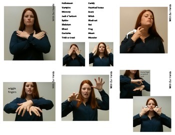 Preview of Halloween Sign Language (ASL) Vocabulary Cards