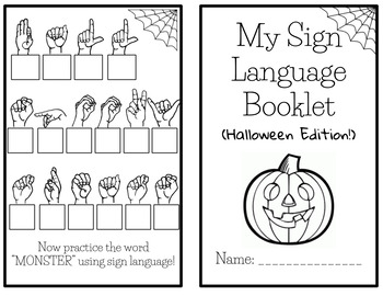 Preview of Halloween Sign Language and Braille Activity
