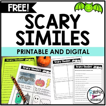 Preview of FREE Halloween Similes - HALLOWEEN ACTIVITY - DIGITAL & PRINTABLE