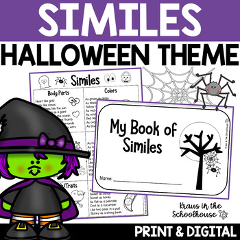 Preview of Halloween Similes Activities and Worksheets | Figurative Language