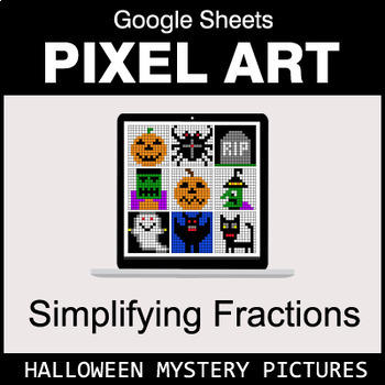 Preview of Halloween - Simplifying Fractions - Google Sheets Pixel Art
