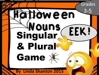 Preview of Halloween Singular and Plural Nouns EEK!
