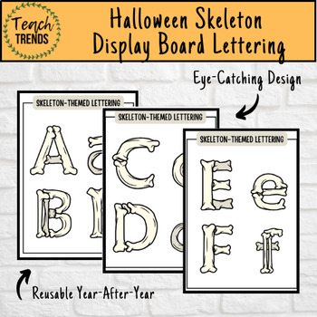 Preview of Halloween Skeleton Display Board Lettering