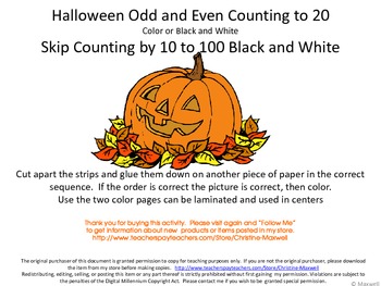 Preview of Halloween Skip Counting Cut And Glue