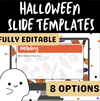 Preview of Halloween Slide Templates Fully Editable Backgrounds Presentation Fall Clip Art