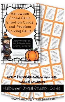 Preview of Halloween Social Situation Cards and Problem Solving
