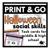 Halloween Social Skill Task Cards- Middle & Highschool l P