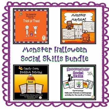Preview of Halloween Social Skills Bundle