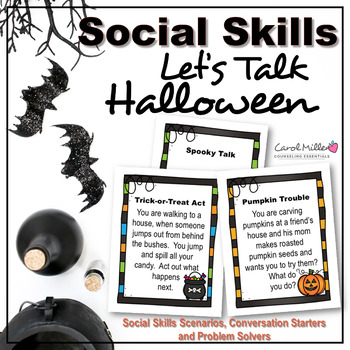 Preview of Halloween  Social Skills Task Cards